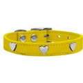 Petpal Silver Heart Widget Genuine Leather Dog Collar; Yellow - Size18 PE789573